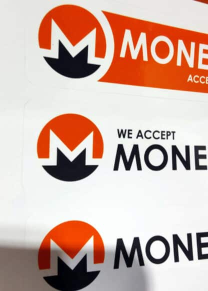 Monero sticker sheet, Monero accepted here, we accept Monero